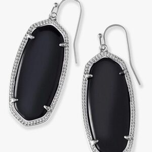 Kendra Scott “Elle” Black &  Silver Drop Earrings